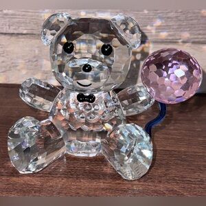 Super Cute Glass Teddy Bear 🧸 With a Pink Ballon - NEW